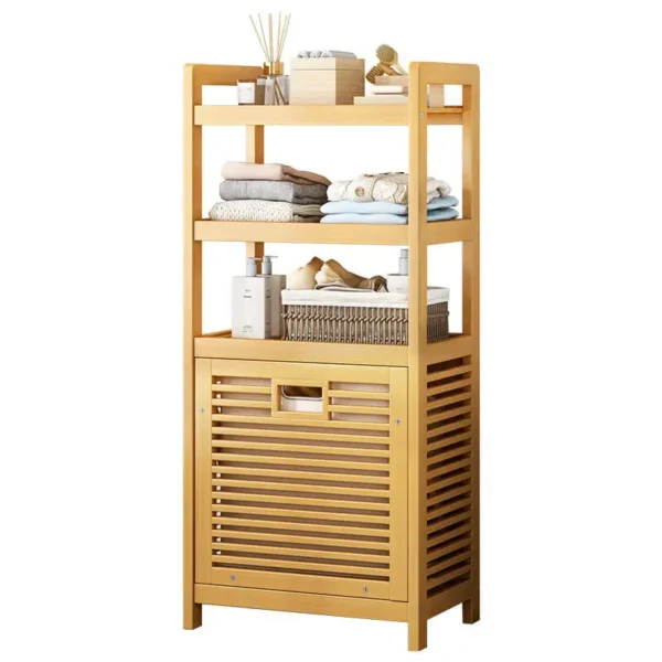 Bamboo multifunctional dirty clothes basket cabinet